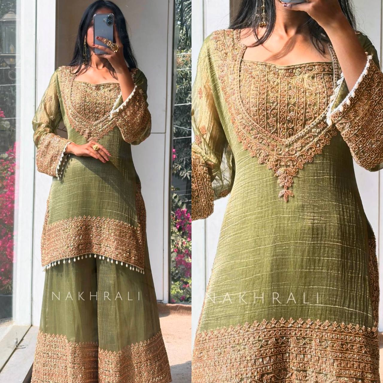 Royal Orchid Embroidered Evening Couture